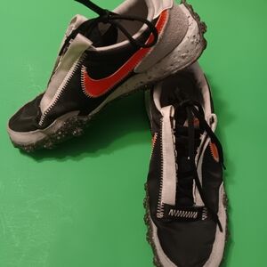 Nike Waffle Racer Crater Shoes (CT1983-101) Preowned Women's Sz 8 Black/Gray